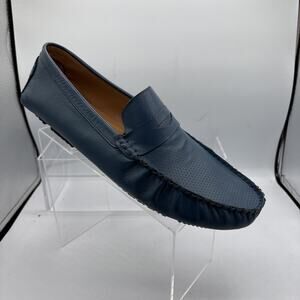Scandia Woods Mens 13W Blue Leather Mocs Loafers Driving Shoes BOA303